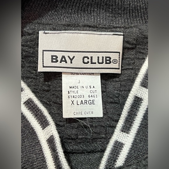 Vintage Bay Club Made USA Gray XL Button Cardigan Sweater Mr Rogers Pockets - Picture 10 of 12